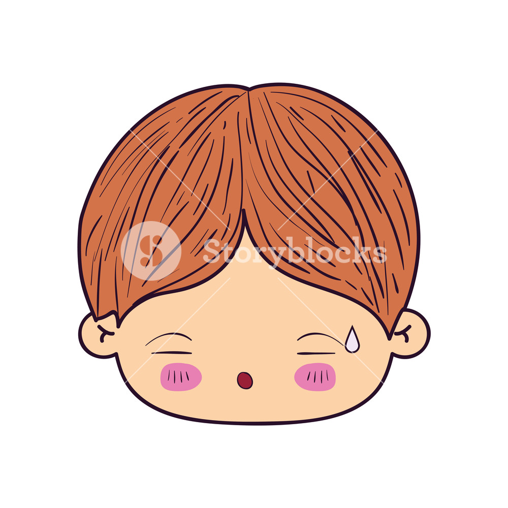 1000x1000 Colorful Caricature Kawaii Face Little Boy With Facial Expression