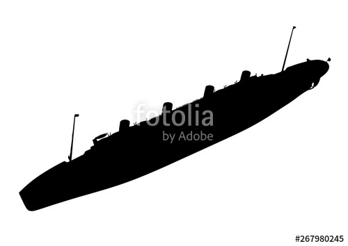 500x354 Silhouette Ship Titanic Vector Stock Image And Royalty Free