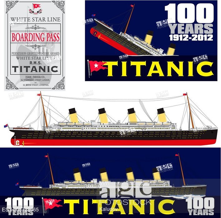 708x699 Titanic Years Anniversary, Stock Vector, Vector And Low Budget