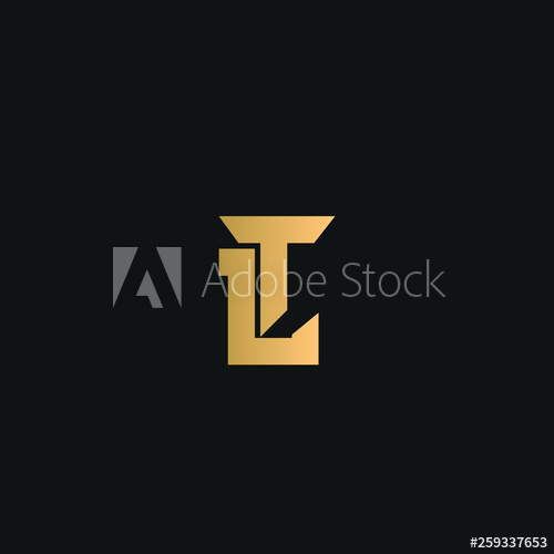 500x500 Lt Ot Tl Logo Vector Initial Letter Logo, Golden Text On Black