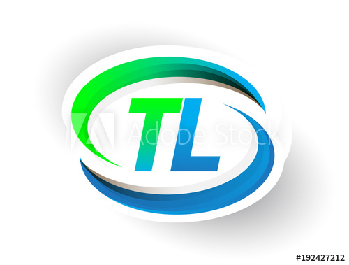 500x379 Initial Letter Tl Logotype Company Name Colored Blue And Green