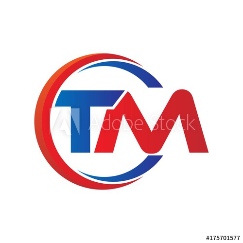 500x500 Tm Logo Vector Modern Initial Swoosh Circle Blue And Red