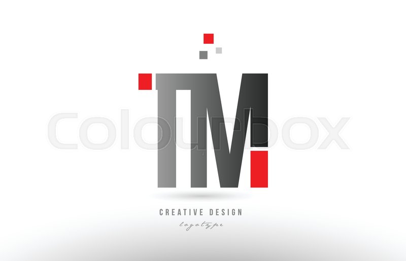 800x514 Red Grey Alphabet Letter Tm T M Logo Stock Vector Colourbox
