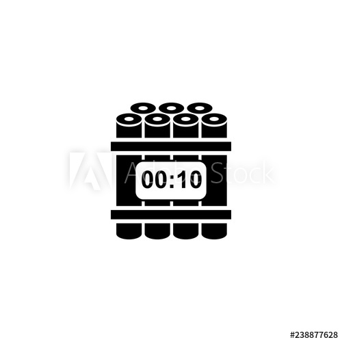 500x500 Tnt With Timer Vector Icon Tnt With Timer Sign On White