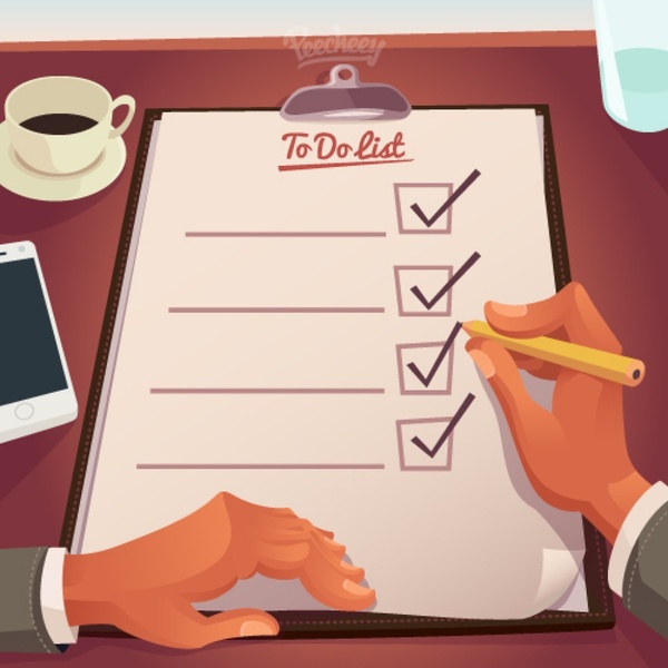 600x600 To Do List Free Vector In Adobe Illustrator