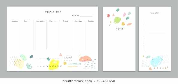 594x280 Weekly Planner Template Organizer And Schedule With Notes To Do