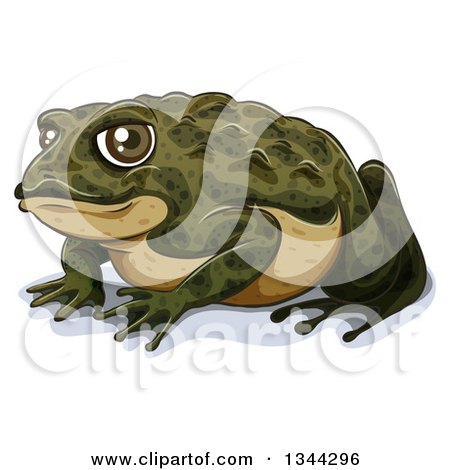450x470 Clipart Of A Dark Green Frog Toad