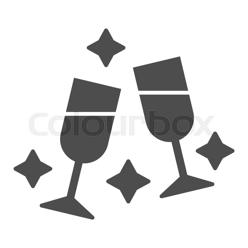 800x800 Champagne Glasses Solid Icon Toast Stock Vector Colourbox