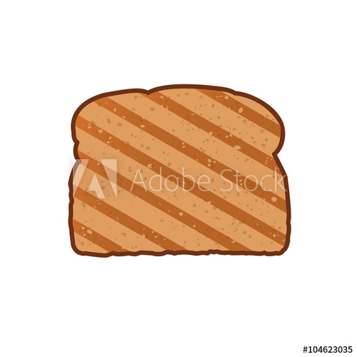 500x500 Toast Vector Illustration Icon Toasted Bread In Flat Style