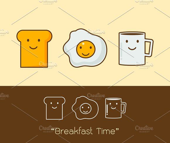 580x488 Coffee, Eggs And Toast Vector