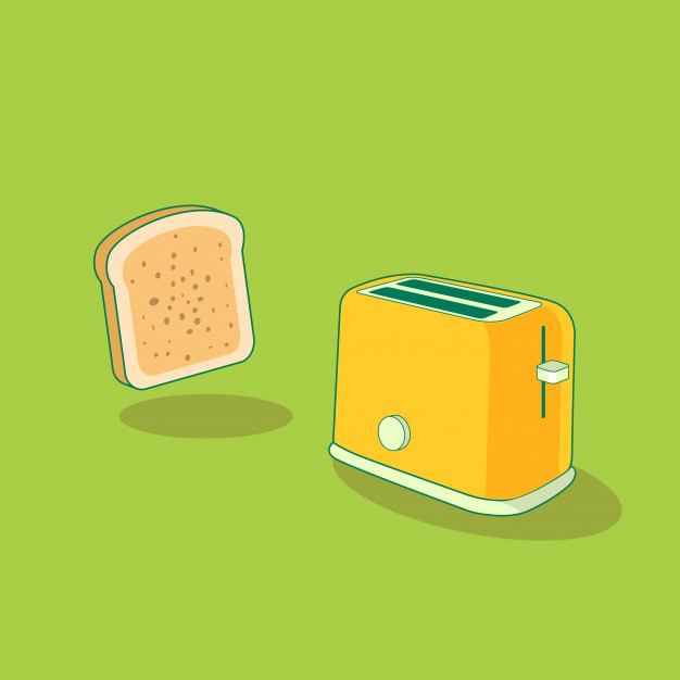 626x626 Bread Slice And Electric Bread Toaster Vector Vector Premium