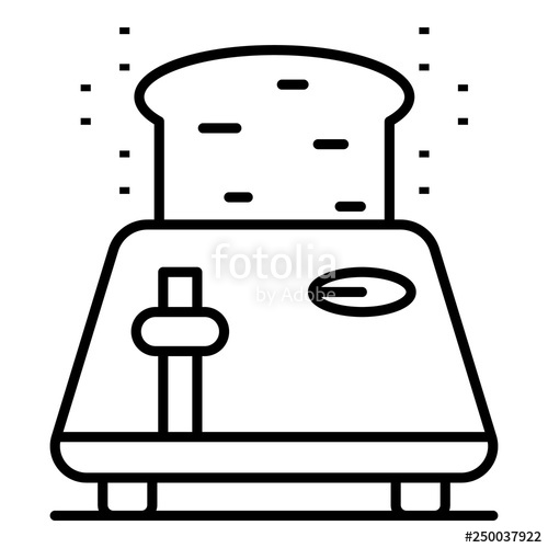 500x500 Bread Toaster Icon Outline Bread Toaster Vector Icon For Web
