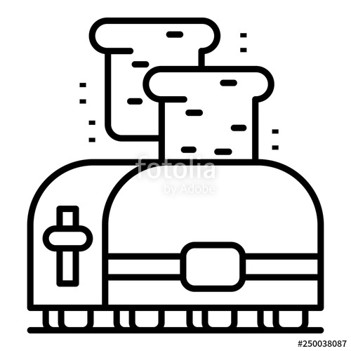 500x500 Domestic Toaster Icon Outline Domestic Toaster Vector Icon