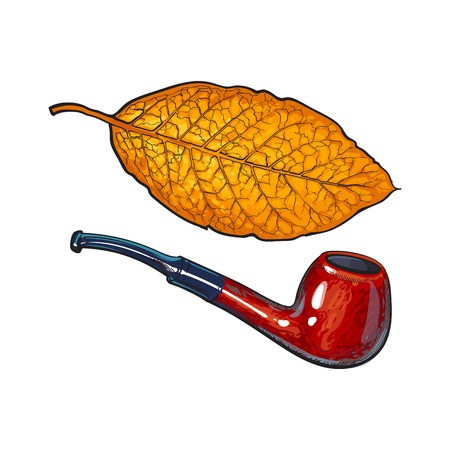 Luxurious Wooden Varnished Smoking Pipe And Dry Tobacco Leaf 450x450 Luxurious Wooden Varnished Smoking Pipe And Dry Tobacco Leaf