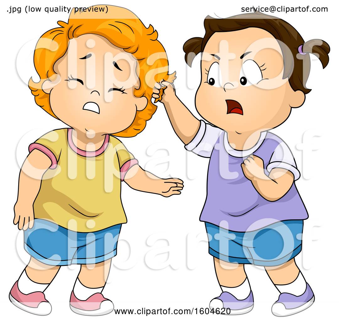 Clipart Of A Toddler Girl Pulling Hair Of Another 1080x1024 Clipart Of A Toddler Girl Pulling Hair Of Another
