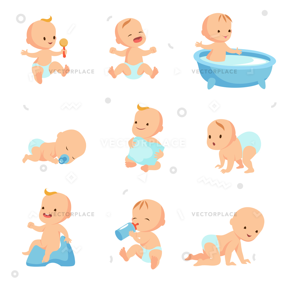 Happy Smiling Baby Cute Cartoon Toddlers Vector Illustration 1000x1000 Happy Smiling Baby Cute Cartoon Toddlers Vector Illustration