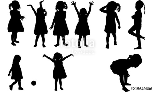 Toddler Girl Silhouette Happy Daughter Vector Child Playing 500x300 Toddler Girl Silhouette Happy Daughter Vector Child Playing