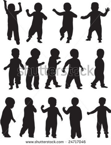 Stock Vector Toddler Silhouettes 360x470 Stock Vector Toddler Silhouettes