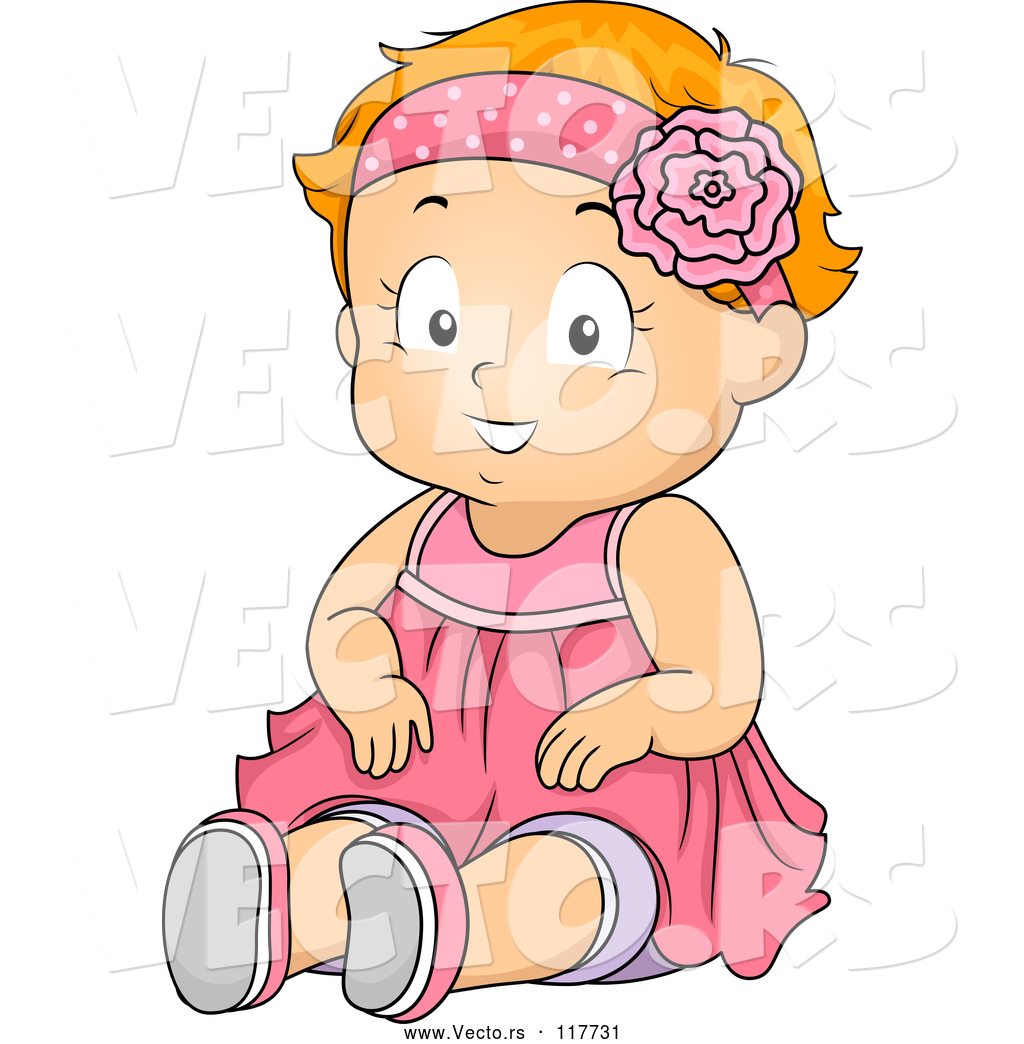 Cartoon Vector Of Happy Red Haired Toddler Girl Sitting In A Pink 1024x1044 Cartoon Vector Of Happy Red Haired Toddler Girl Sitting In A Pink
