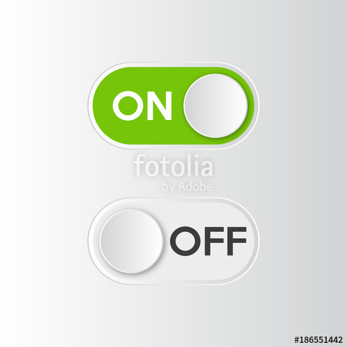 500x500 Icon On And Off Toggle Switch Button Vector Illustration Stock