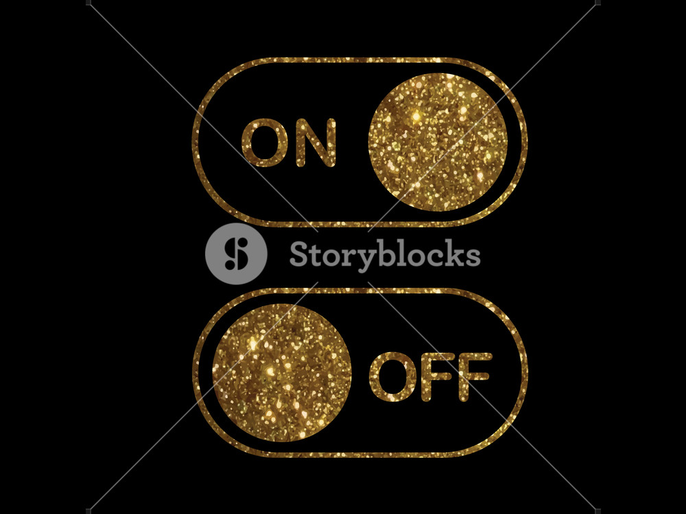 1000x750 The Golden Flat Icon On And Off Toggle Switch Button Vector Format