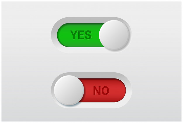626x420 Yes And No Toggle Switch Buttons Isolated Vector Premium Download