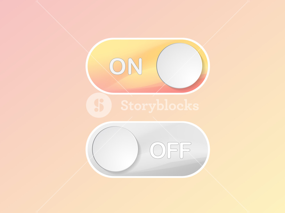 1000x750 Flat Icon On And Off Toggle Switch Button Vector Format Royalty