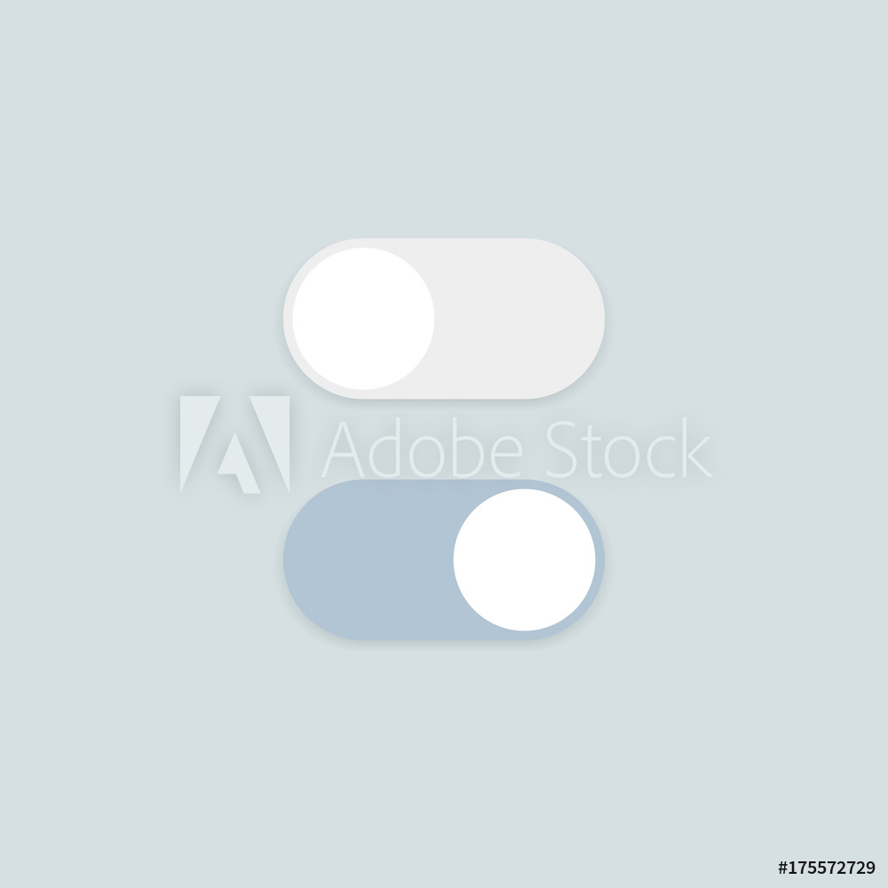 1000x1000 Fotografie, Obraz Clean Minimalistic Vector Onoff Flat Toggle