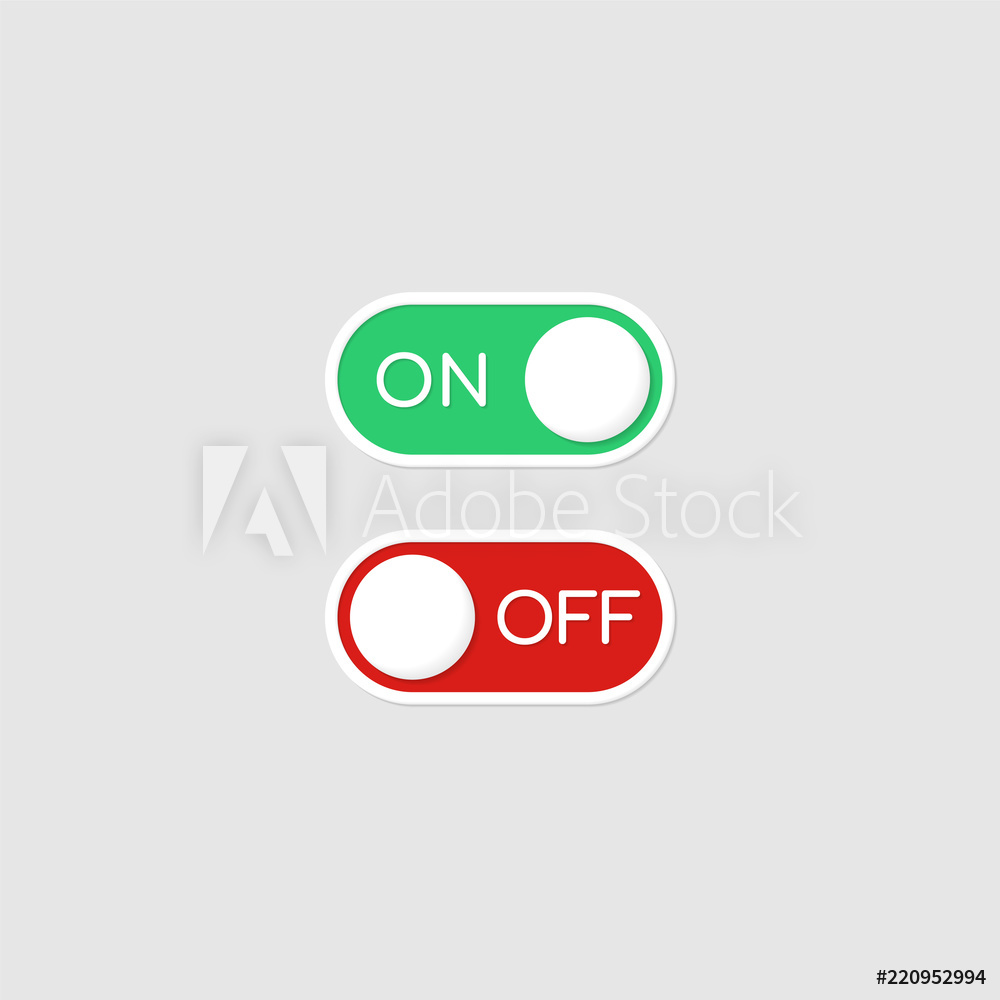 1000x1000 Fotografie, Obraz On And Off Toggle Switch Button Vector Posters Cz