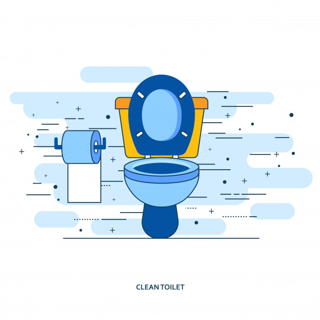 626x626 Bathroom Interior With Toilet Bowl And Toilet Paper Vector