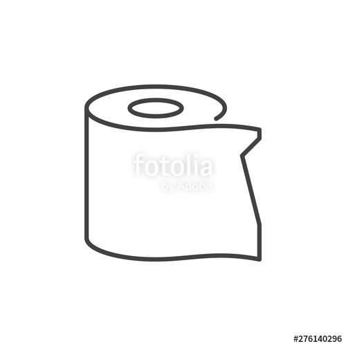 500x500 Toilet Paper Vector Outline Concept Icon Or Symbol Stock Image