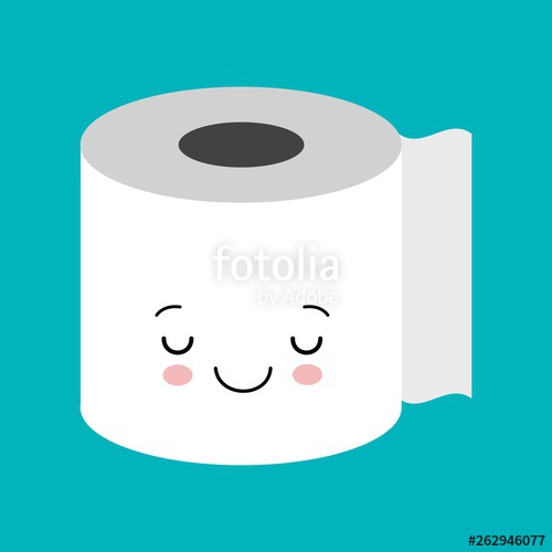 500x500 Funny Happy Cute Smiling Toilet Paper Vector Flat Cartoon