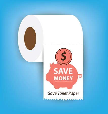 427x450 Save Money Save Toilet Paper Vector Illustration Royalty Free