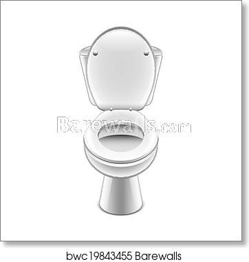 362x382 Toilet Bowl Vector Illustration, Art Print Barewalls Posters