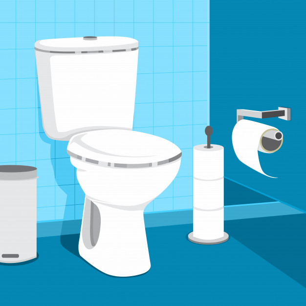 626x626 Toilet Bowl Vector Illustration Toilet Paper And Trash Can Vector