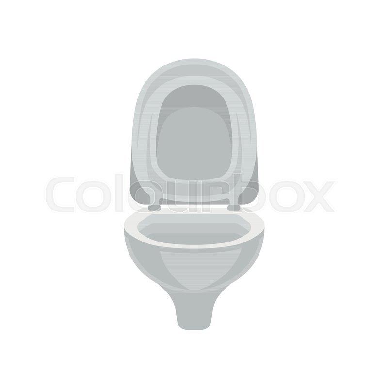 800x800 White Ceramics Toilet Bowl With Seat Stock Vector Colourbox