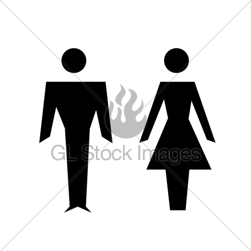 500x500 Vector Man And Woman Icons, Toilet Sign Gl Stock Images