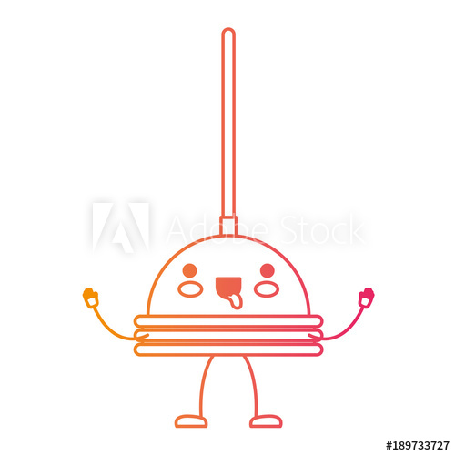 500x500 Kawaii Cartoon Toilet Pump In Degraded Yellow To Magenta