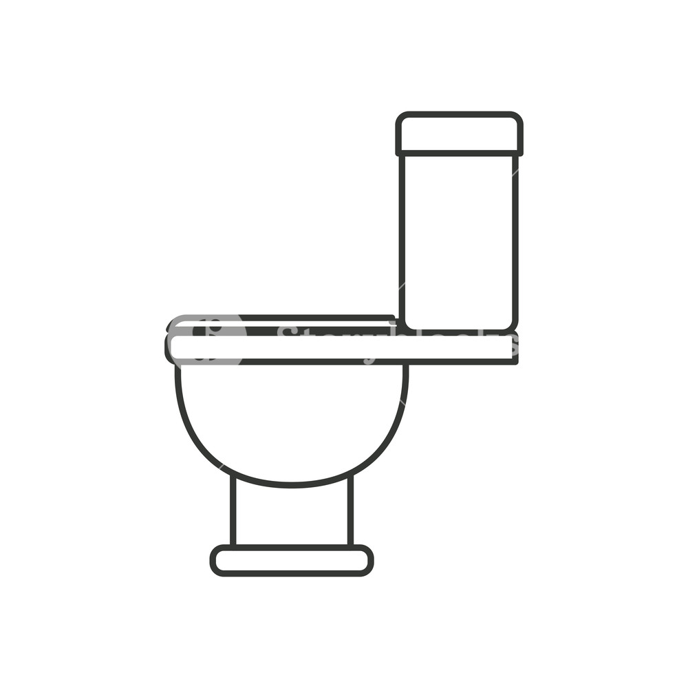 1000x1000 Monochrome Silhouette With Toilet Icon Side View Vector