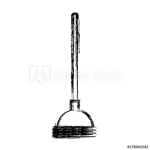 500x500 Toilet Pump In Monochrome Blurred Silhouette