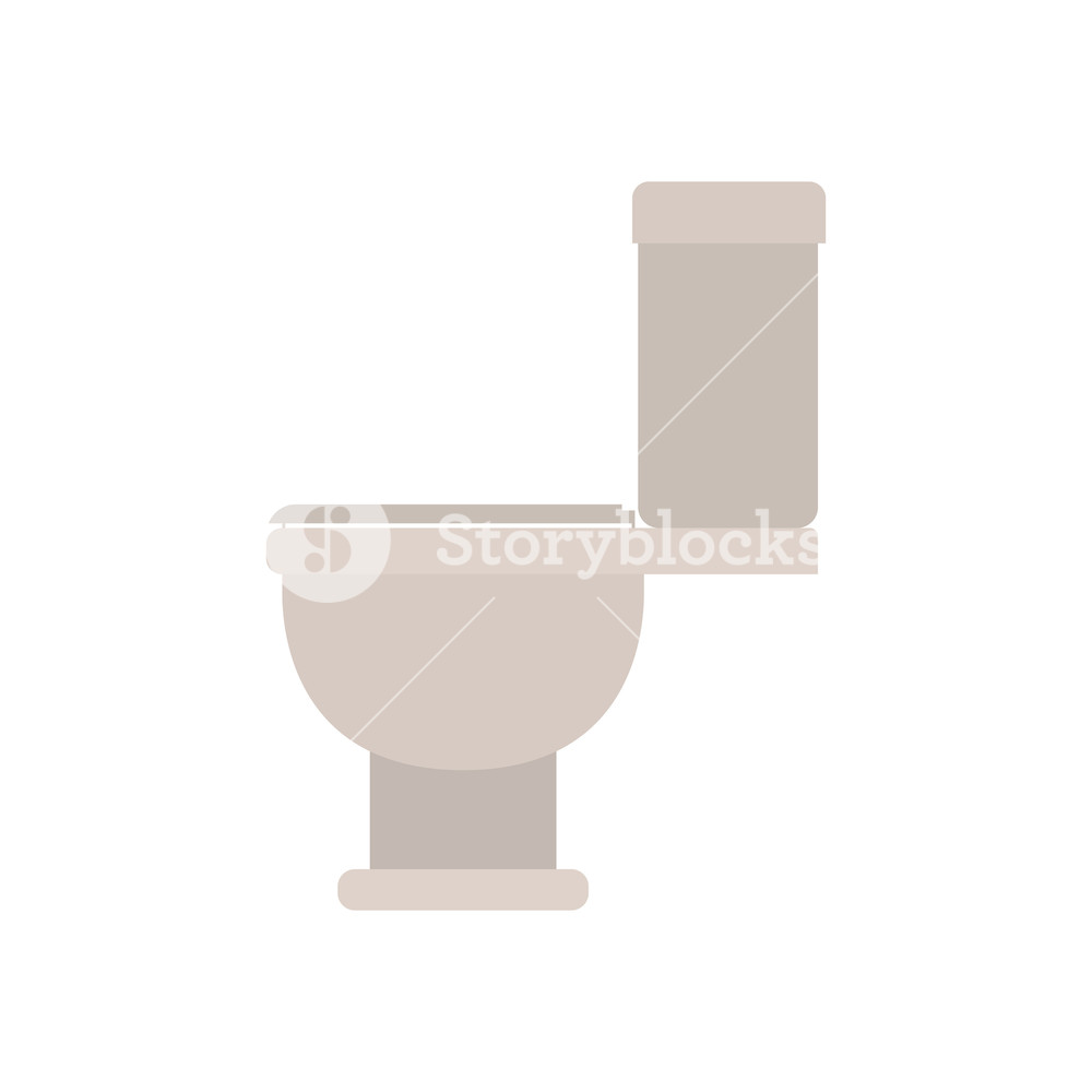 1000x1000 White Background With Color Silhouette Of Toilet Icon Side View