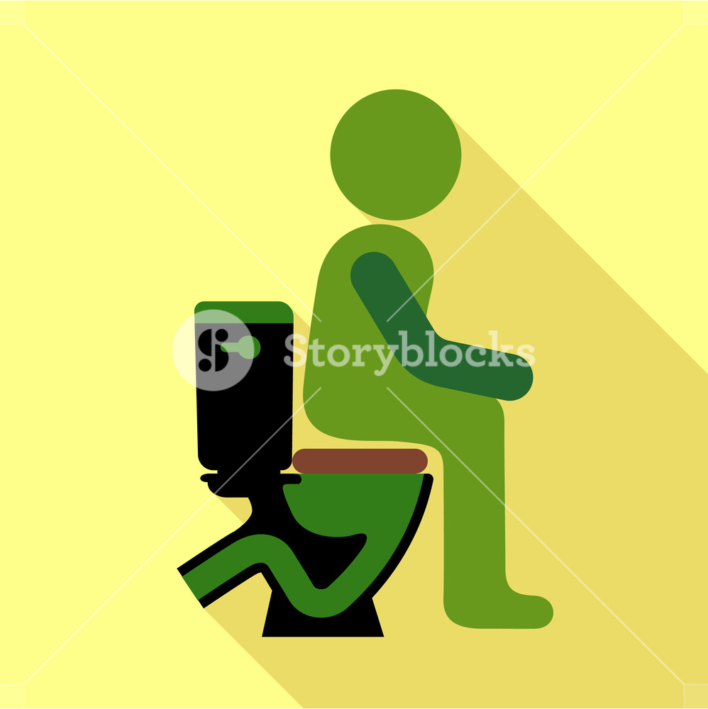 998x1000 Man Sitting On The Toilet Icon Flat Illustration Of Man Sitting