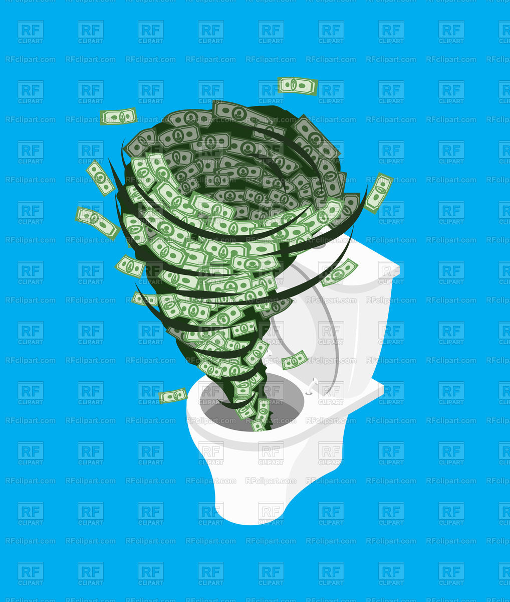1018x1200 Money Tornado In Toilet Vector Image Of Business, Finance