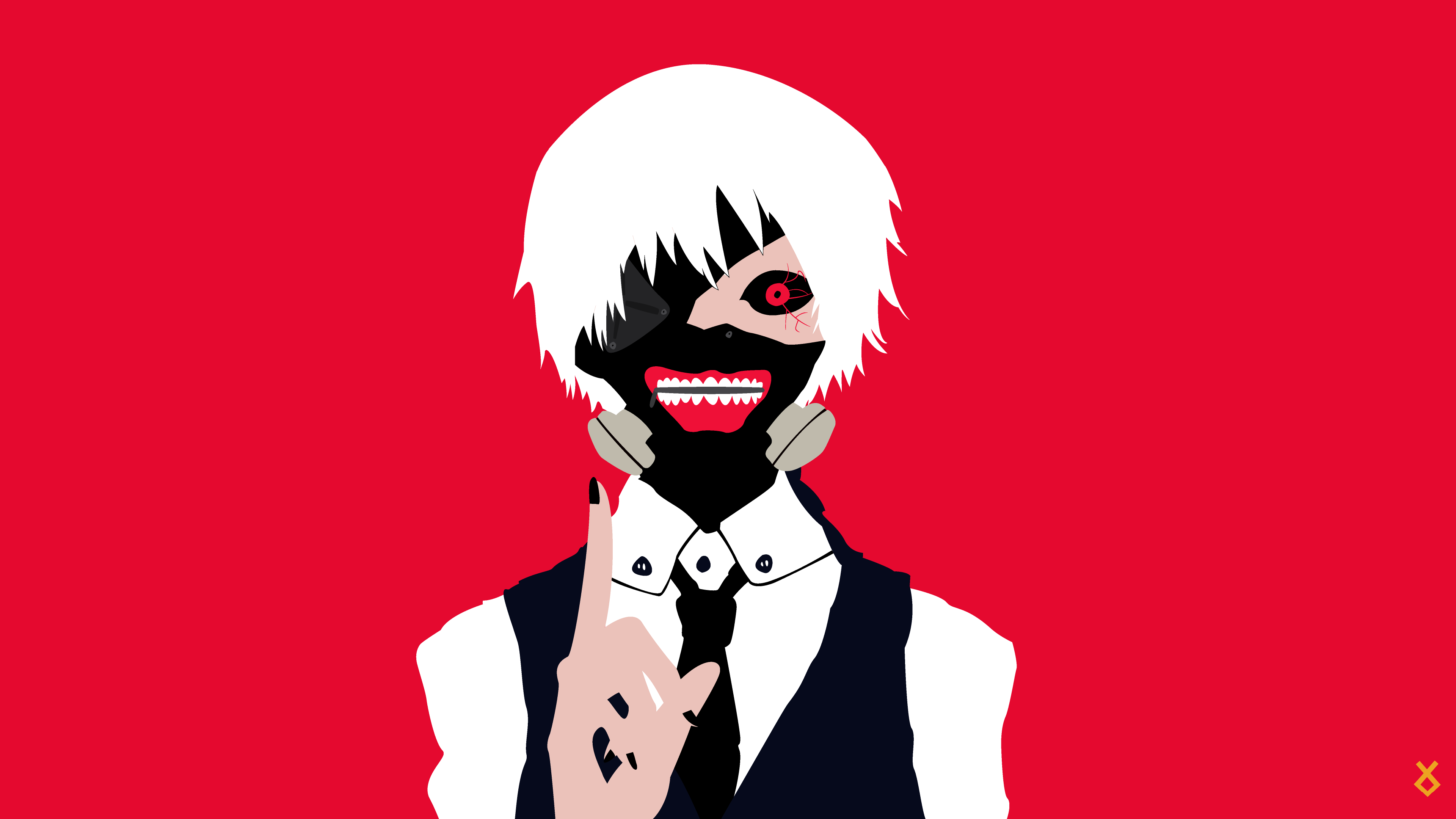 3840x2160 Wallpaper Illustration, Minimalism, Cartoon, Kaneki Ken, Tokyo
