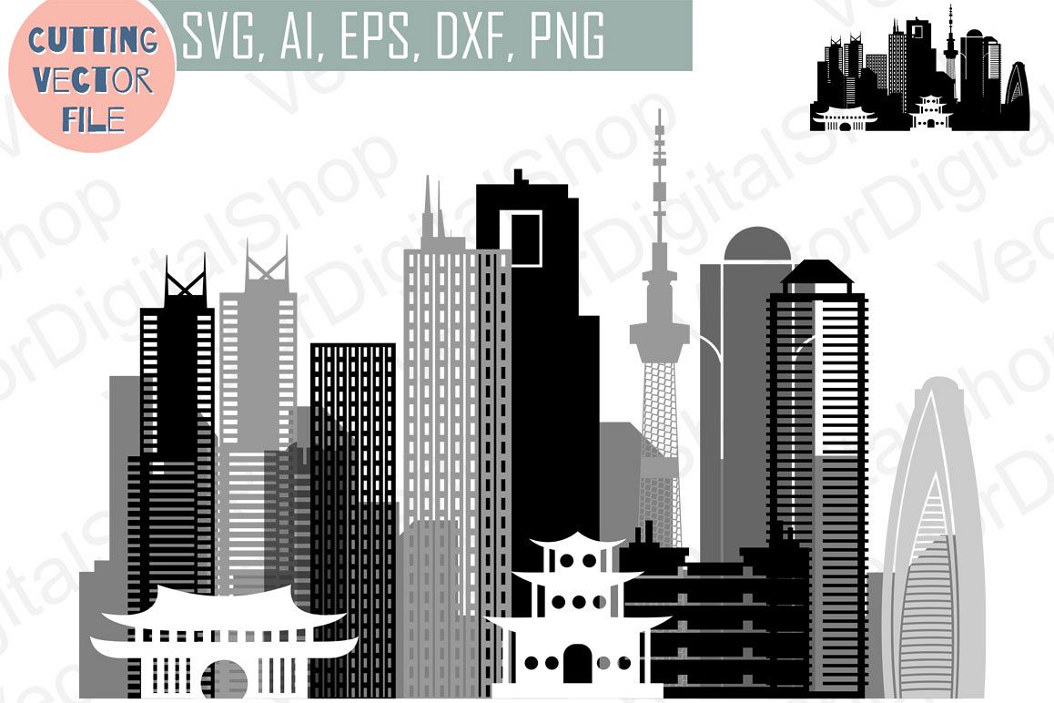 1158x772 Tokyo Vector, Japan Skyline City, Png, Dwg, Cdr