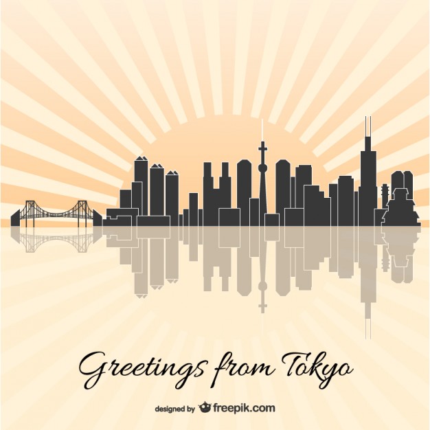 626x626 Tokyo Skyline Vector Vector Free Download