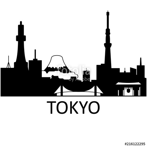 500x500 Tokyo Skyline Vector Stock Image And Royalty Free Vector
