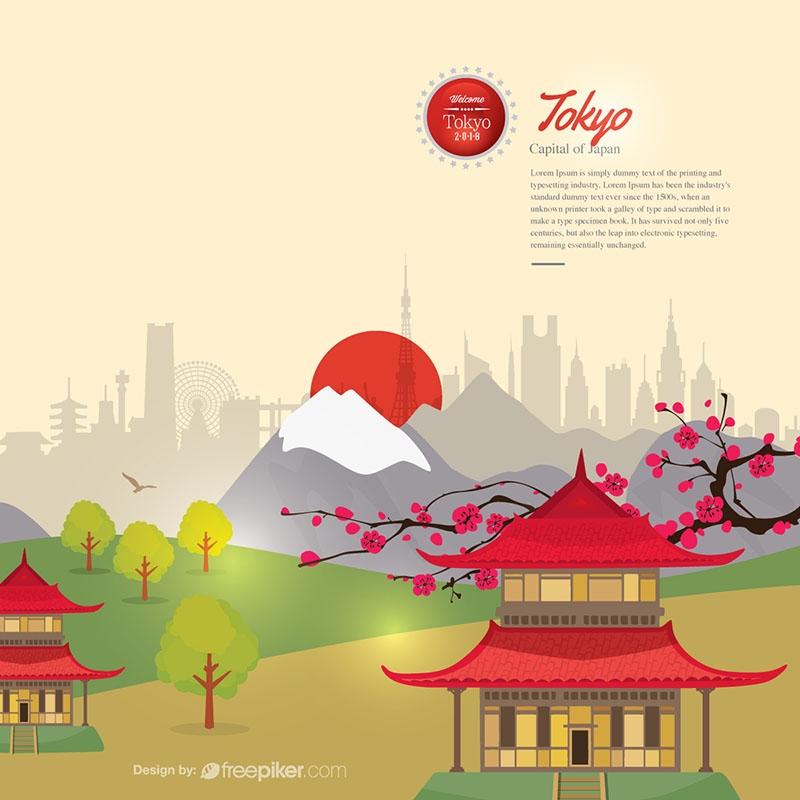 800x800 Freepiker Tokyo Skyline Vector