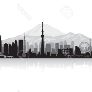 300x300 Photostock Vector Tokyo Japan City Skyline Vector Silhouette