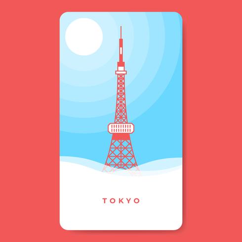 490x490 Tokyo Tower Famous Landmark Of Capital Japanese Illustration
